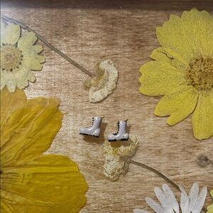 Origami Owl White Boots with Black charms